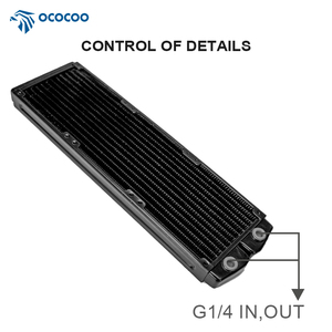 OCOCOO alimentatori industriali RC360T 360mm G1/4 '28mm di rame radiatore <span class=keywords><strong>dissipatore</strong></span> di calore di raffreddamento ad acqua con triplo ventole - Product Image 5
