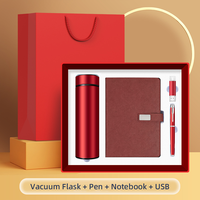 Wertvolles Geschenkset: Vakuum-Thermoskanne, Notizbuch, Metall-Kugelschreiber, Wiederverwendbarer Langlebiger Echter Alltags-Reisebecher, Modern für den Täglichen Gebrauch