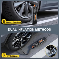 Inflador de Neumáticos Inalámbrico, Compresor de Aire Portátil de 150 PSI, Recargable con Batería 18650, Pantalla Digital para Automóvil, SUV y Motocicleta