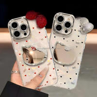 Coque de téléphone miroir de maquillage fantaisie Sweety pour tous les modèles d'iPhone 18 17 16 Pro Max, protection antichoc avec film protecteur d'objectif 16 15 14