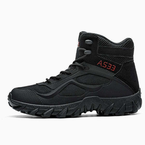 TSB33 Black Tactical <b>Boots</b> for Men Mid-Cut Breathable <b>Boots</b> Anti-Slip Outdoor <b>Hiking</b> Work <b>Boots</b> Wear-resistant Training <b>Boots</b> - Product Image 3
