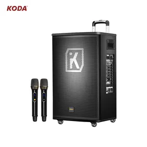 Koda ลำโพงรถเข็นแบตเตอรี่แบบชาร์จไฟได้ใช้เสียงระบบ PA ขนาด15นิ้ว