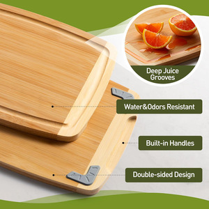 Juego de Tablas de Cortar de Bambú de 3 Piezas, Antideslizantes, Rectangulares, Aptas para Lavavajillas - Product Image 2