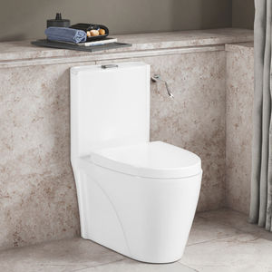 Venta al por mayor de fábrica, baño moderno barato, hoteles, lavabo, doble descarga, montado en el suelo, una pieza, inodoro de cerámica, inodoro - Product Image 1