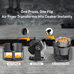 Design innovant, <span class=keywords><strong>multicuiseur</strong></span> électrique à double zone de cuisson Vapeur/ébullition/gril Freidora Electrica Friteuse à <span class=keywords><strong>air</strong></span> numérique - Product Image 2