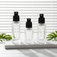 Emballage cosmétique carré de luxe 15ml 20ml 30ml 40ml, flacon en verre transparent/givré vide pour sérum, lotion, fond de teint, avec compte-gouttes