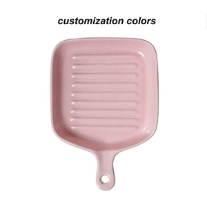 Juego de Platos Hondos Nórdicos para Pasta <span class=keywords><strong>y</strong></span> Lasagna, Cuadrados, de Cerámica Negra Mate, con Asa Individual - Product Image 6