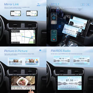 8 Core Qualcomm Android เครื่องเสียงรถยนต์ podofo 7/9/10นิ้วหน้าจอ IPS 4 + 64GB CarPlay Android Auto GPS WiFi DSP Fan - Product Image 4