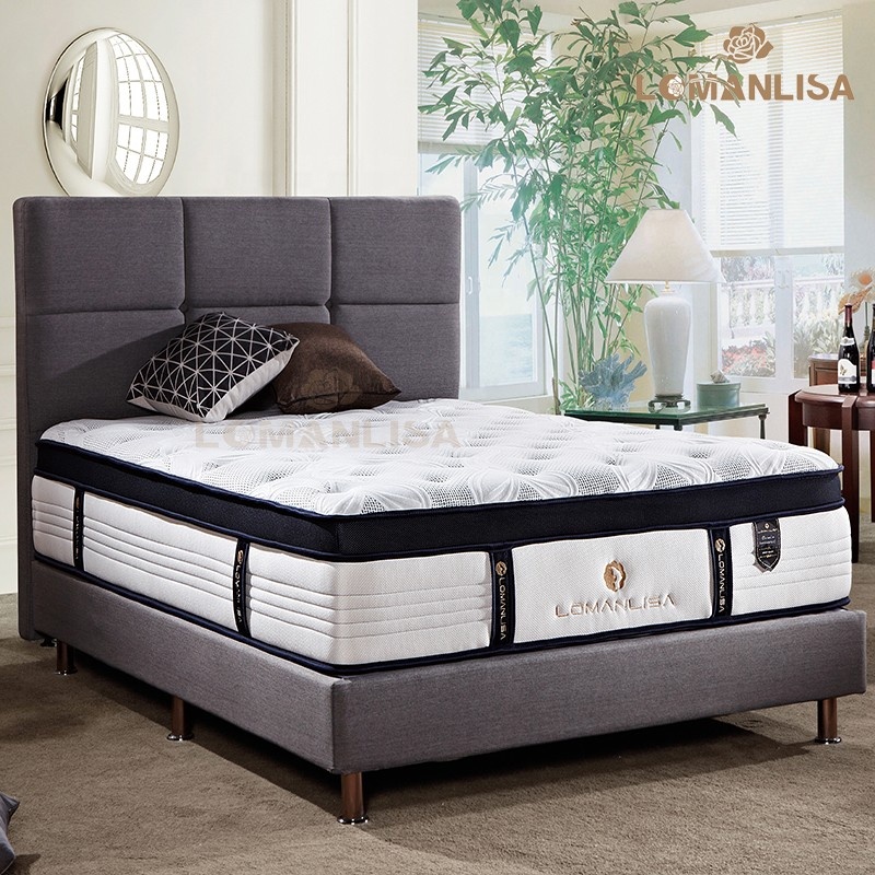 Matelas King Size pour hôtels super vente en gros Matelas en latex mousse à mémoire de forme personnalisable à ressorts ensachés dans une boîte