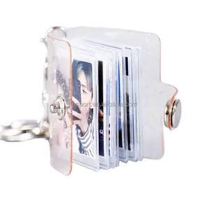 ברור מיני אלבום תמונות אקריליק תמונה keychain כיסוי עם keychain 1 אינץ 2 אינץ photocard אלבומי לאסוף ספר ילדים של