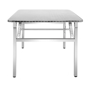 طاولة عشاء قابلة للطي من الفولاذ المقاوم للصدأ بتصميم حديث للأماكن الداخلية والخارجية لمطعم وفندق ومطبخ للتخييم والطعام - Product Image 4