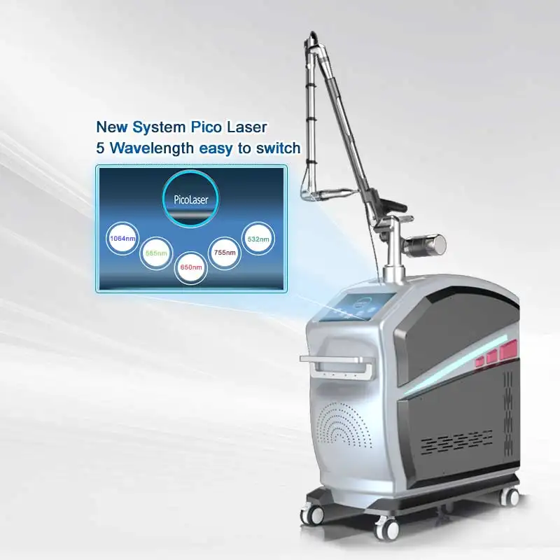 OEM High Quality Picosecond Dual System tattoo removal machine 5 Wavelength all colors tattoo removal 450 ps 3000W high power