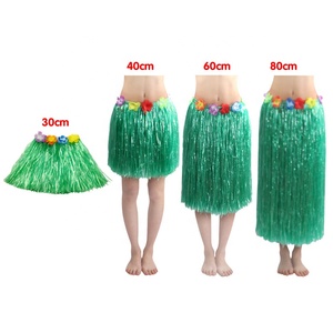 Faldas de hierba hawaiana de plástico de 30/40/60/80 cm para fiestas en la playa, actuaciones en escenarios, faldas de hula para niños y <span class=keywords><strong>adultos</strong></span> - Product Image 5
