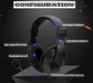 Casques de jeu à réduction de bruit Offres Spéciales <span class=keywords><strong>Casque</strong></span> de centre d'appels <span class=keywords><strong>filaire</strong></span> avec logo OEM Écouteurs stéréo avec microphone - Product Image 3