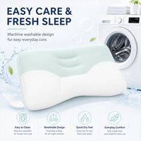 Oreiller ergonomique double couche pour le soutien du cou avec noyau en tube PE, housse respirante, design profilé pour dormeurs sur le côté et sur le dos OEM ODM