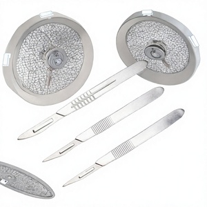 Ensemble de lames de scalpel chirurgical en acier inoxydable, 3 pièces, manuel, certifié CE, kit chirurgical de classe I, tailles 10-11-12, garantie 1 an - Product Image 2