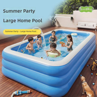 Extra Großer Langlebiger Aufblasbarer Pool Komfortabler Familien-Swimmingpool Verstärktes PVC Outdoor-Garten-Wasserfreizeitbecken