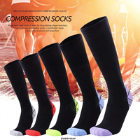 Chaussettes de compression à blocs de couleur avec soutien de la voûte plantaire pour le cyclisme en extérieur, le golf et le sport