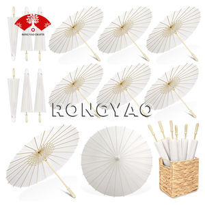 Nouveaux produits 2025 chinois bambou <span class=keywords><strong>japonais</strong></span> papier parapluie bricolage papier blanc Parasol parapluie pour cadeaux de mariage - Product Image 6