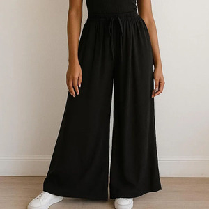 Conjuntos de pantalones de pierna ancha personalizados para mujer, pantalones de chándal holgados deportivos informales para mujer, pantalones de chándal de moda, Pantalones rectos gruesos para mujer - Product Image 3