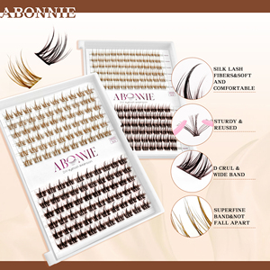 Abonnie Lash Cụm Chồn Màu Nâu Đen Biểu Tượng Tùy Chỉnh DIY Chồn Lash Mở Rộng Kit Nhãn Hiệu Riêng Màu Cụm Lông Mi Bộ Dụng Cụ - Product Image 2