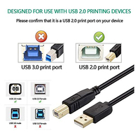 Kabel USB Tipe A Male ke Tipe B Male Custom UL2725 24AWG 28AWG untuk Printer dan Scanner, Kabel Sinkronisasi Data