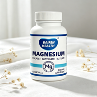 Complément de magnésium de haute qualité à marque privée OEM, formule 3-en-1 (malate, glycinate, citrate) pour l'énergie et le soutien du sommeil
