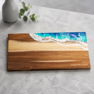 Hot Sale Ocean Design <b>Wood</b> and Epoxy Resin Chopping Board Ocean Wave Resin Cutting Board - Product Image 4