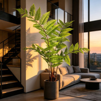 Plante artificielle réaliste en pot, Fougère de Cooper multi-tiges, Faux arbre Fougère WarmthPerch 6.6ft/7.2ft pour la maison, le hall et l'espace commercial