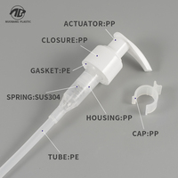 Pompe à crème liquide manuelle en plastique PP de haute qualité avec interrupteur gauche-droite et clip pour bouteilles