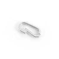 Fermoir ovale torsadé plaqué or 925 en argent sterling avec trombone rectangulaire pour la fabrication de bijoux de collier