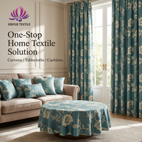 Rideaux Jacquard de Luxe Prêts à Poser en Velours Texturé, Taille Personnalisée, Motif Floral Susta, Tissu Teint en Fil 100% Polyester