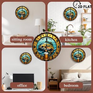 Round Wooden Wall <b>Clock</b> 25x25Cm Mdf Quiet Quartz Movement Home Living Room <b>Bedroom</b> Decor <b>Clock</b> - Product Image 3