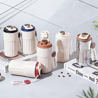 Akıllı dijital 304 paslanmaz çelik termos kupa 450ml kahve için LED sıcaklık göstergesi ile Usb soğutma fincan