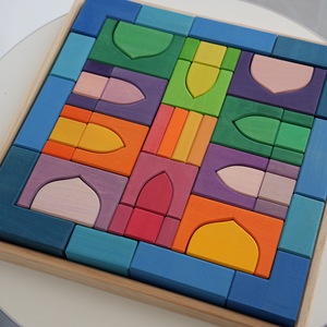 Atacado 1001 Night <span class=keywords><strong>Building</strong></span> <span class=keywords><strong>Blocks</strong></span> Set Tamanho Grande Madeira Blocos Corados Tingimento Empilhados Educação Puzzle Toy para Jardim de Infância - Product Image 3