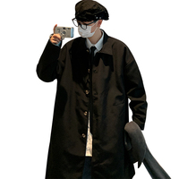 Nouveau Trench-coat Homme Automne Long et Ample Tendance Coréenne Printemps-Automne Style Britannique