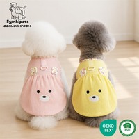 Robe pour chien motif ours mignon avec trou pour laisse en D, vêtements d'été pour animaux de compagnie, jupe pour petits chiens Teddy Bichon, vente en gros ODM OEM