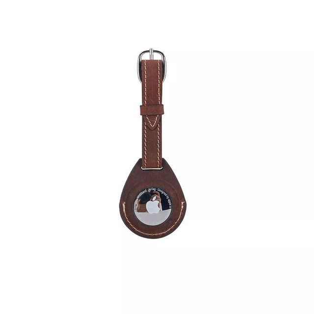 Wholesale Personalized Custom Logo High Quality Leather Keychain Accessories Mini Protector Case Holder for Apple Airtags