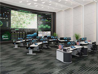 LEIENTE Meubles de bureau modernes en métal, consoles de salle de contrôle pour la sécurité publique, table de dispatcheur, table relevable