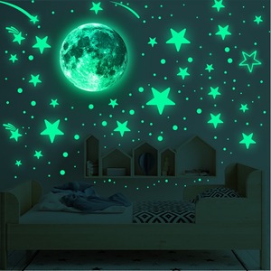 Stelle splendenti della luna punteggiano <span class=keywords><strong>adesivi</strong></span> da parete fluorescenti creativi decorazioni per la <span class=keywords><strong>stanza</strong></span> dei bambini autoadesivi personalizzati per la notte - Product Image 4