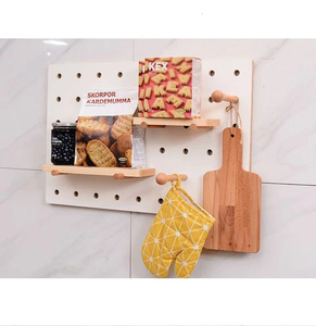 Nordic Hanging Solid Wood <strong>Peg</strong> Board Display Stand Kitchen Bar Bedroom Living Room Decorative Wall Mounted <strong>Pegboard</strong> - Product Image 5