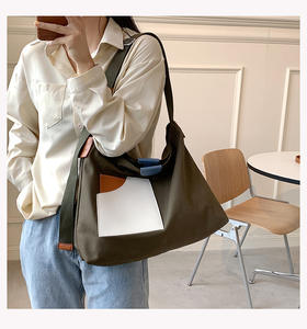 Bolso <span class=keywords><strong>de</strong></span> lona <span class=keywords><strong>de</strong></span> gran capacidad con contraste <span class=keywords><strong>de</strong></span> Color para mujer, bandolera informal, 2023 - Product Image 6