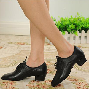 Chaussures de danse modernes en cuir pour hommes Talons bas Semelles souples GB QiaQia Contact Chaussures de danse - Product Image 6