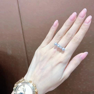 Support de bague en argent S925, accessoires de perles DIY, édition mode, bague avec perles de 5-6 mm, bijoux en argent 10077 - Product Image 3