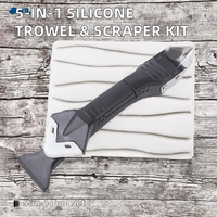 Kit de grattoir à truelle en silicone 5 en 1 de qualité industrielle Enlèvement de coulis en silicone 5 en 1 et finisseur de grattoir de mastic OEM et ODM pris en charge