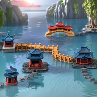 Accesorios para Jardín de Hadas en Miniatura, Modelo Ecológico, Casa en Miniatura de Estilo Chino, Puente Pequeño, Manualidades de Resina Epoxi con Aerógrafo