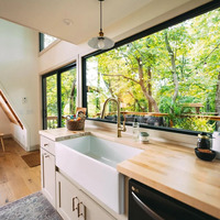 Dormitorio personalizado de dos pisos, cocina, casa triangular, estructura de acero resistente a terremotos casa prefabricada en el bosque