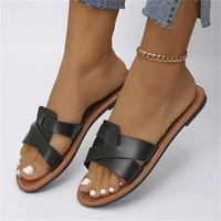Nouveauté 2024 Chaussures Décontractées Grande Taille 35-43 Sandales Babouches Femme de Plage Tongs Plates pour Femmes