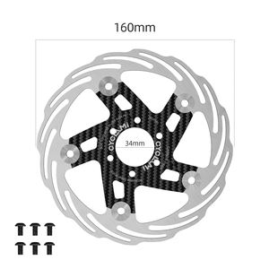 Rotor de Freno de Disco Hidráulico para Bicicleta de Montaña CYCLAMI de Fibra de Carbono, Discos Flotantes de 160/180 mm con 6 Tornillos - Product Image 1