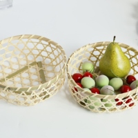 Paniers en bambou tissés à la main, bambou écologique, adaptés aux restaurants, aux pique-niques et aux cuisines. Tailles personnalisables disponibles